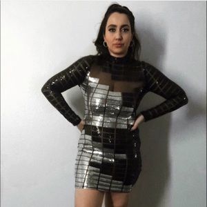 Sequin Black and Silver Dress
